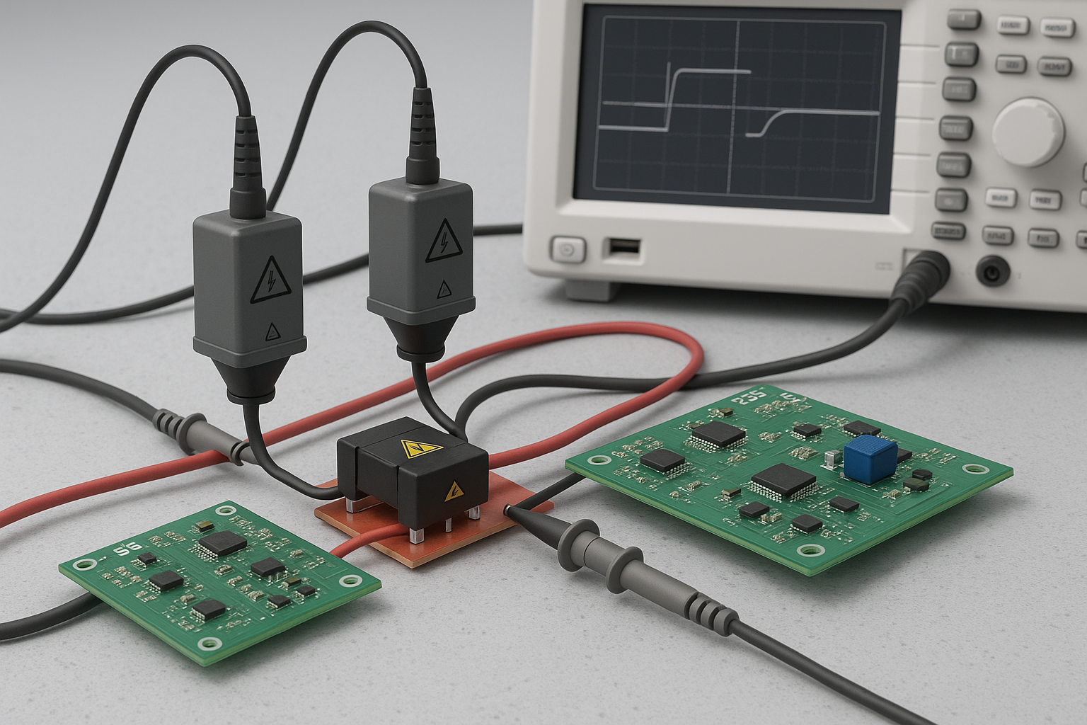 Mesures optiquement isolées sur les circuits de commande de grille SiC et GaN en électronique de puissance